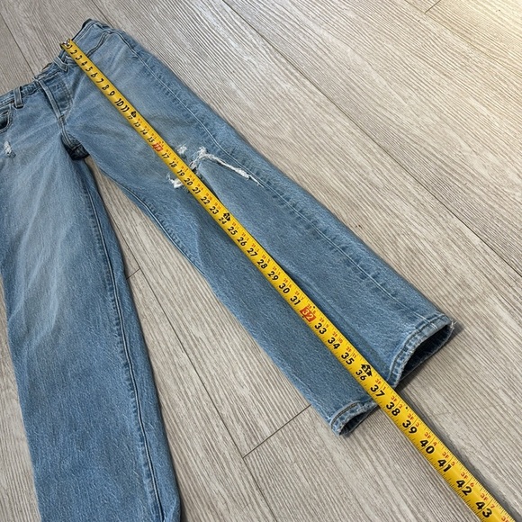 Levi’s Ribcage Straight Leg Button Fly Blue Jeans size 23 - Picture 8 of 11